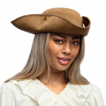 CHAPEAU TRICORNE FAUX CUIR MARRON ADULTE