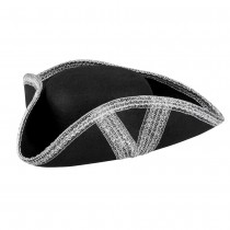 CHAPEAU TRICORNE PIRATE ROYAL ARGENT ADULTE
