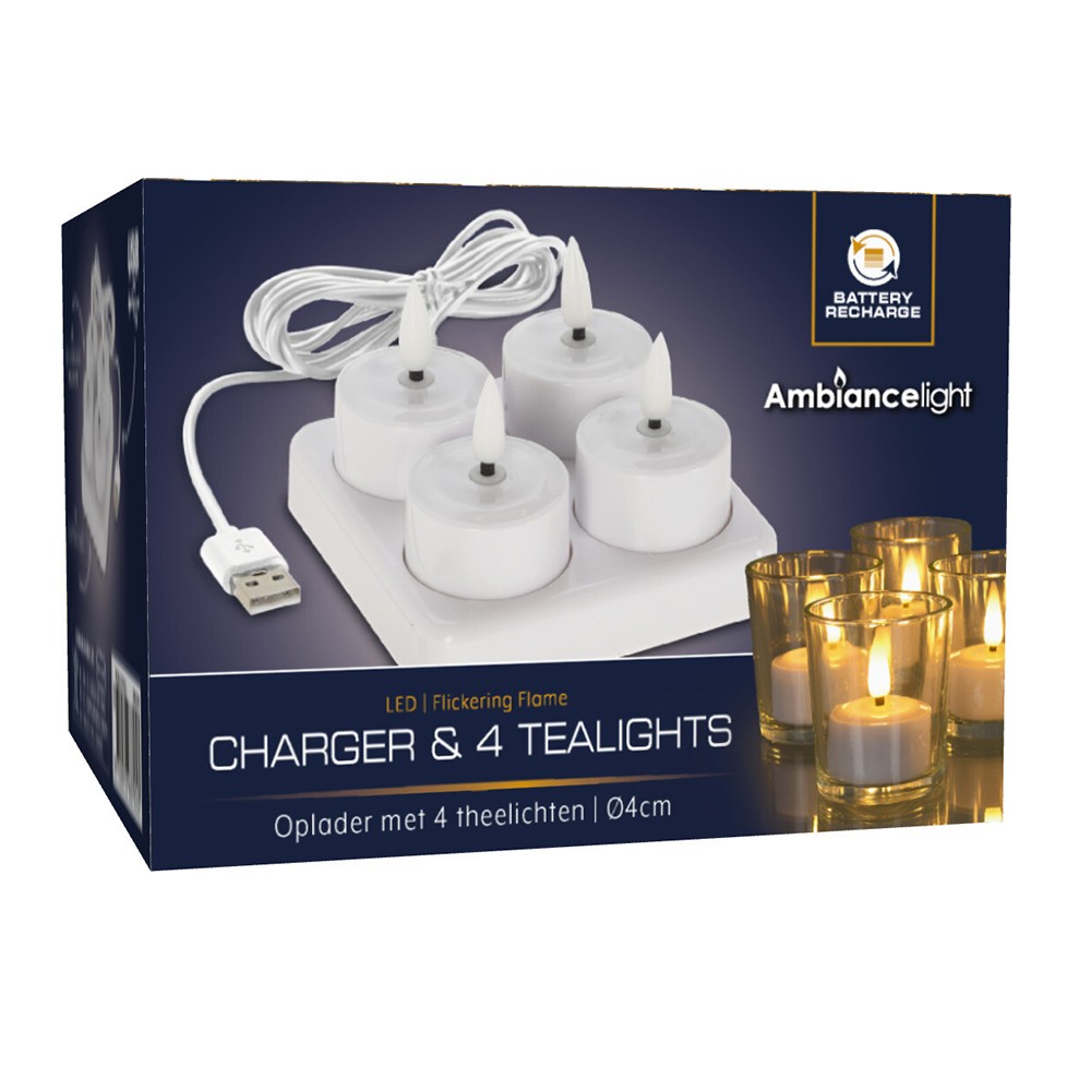 Bougies Led, Bougie Chauffe-Plat Led Chargeme Rechargeable X 6, STAR  TRADING