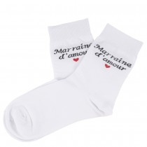 CHAUSSETTES COTON BLANC MARRAINE AMOUR CUR FEMME