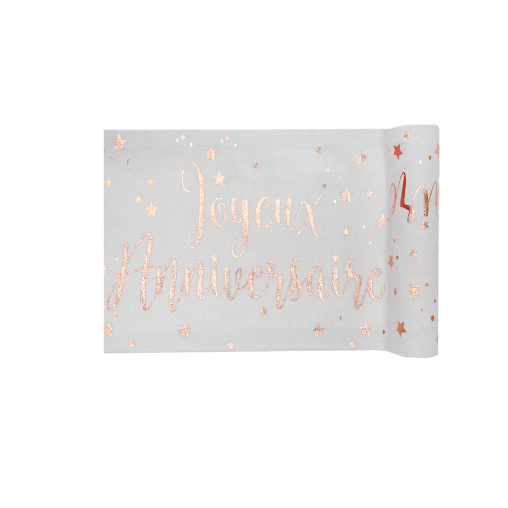 Chemin de table Anniversaire Rose Gold 28 cm x 3m - Deco