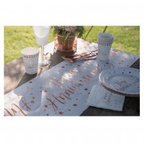 CHEMIN DE TABLE ANNIVERSAIRE 28CMX3M ROSE GOLD