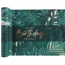 CHEMIN DE TABLE ANNIVERSAIRE JUNGLE 28CMX3M VERT