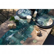 CHEMIN DE TABLE ANNIVERSAIRE JUNGLE 28CMX3M VERT