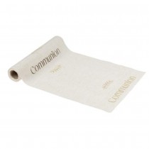 CHEMIN DE TABLE COMMUNION LAURRIER OR 28CMX5M LIN
