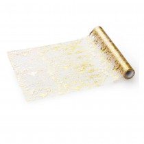 CHEMIN DE TABLE FILET ÉCLAT PRÉCIEUX 36CMX9M OR