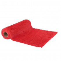 CHEMIN DE TABLE FOURRURE 28CMX3M ROUGE
