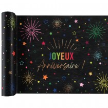 CHEMIN DE TABLE INTISSÉ ANNIVERSAIRE MULTI 30CMX3M