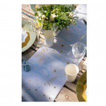 CHEMIN DE TABLE INTISSÉ BABY SHOWER 28CMX5M BLEU