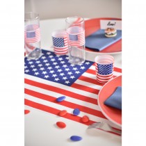 CHEMIN DE TABLE INTISSÉ DRAPEAU USA 30CMX5M
