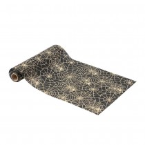 CHEMIN DE TABLE INTISSÉ TOILE ARAIGNÉE OR 28CMX3M