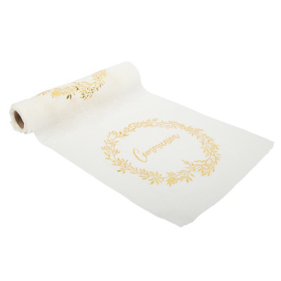 CHEMIN DE TABLE MOUSSELINE COMMUNION 28CMX5M OR