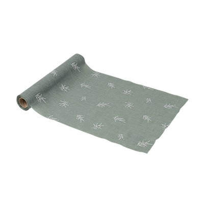 CHEMIN DE TABLE MOUSSELINE OLIVIER 28CMX5M VERT