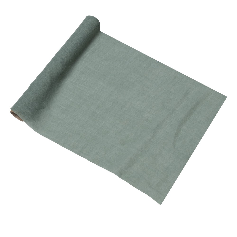 CHEMIN DE TABLE MOUSSELINE VERT DE GRIS 28CMX5M