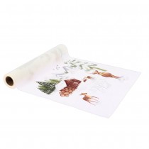 CHEMIN DE TABLE NOËL TISSU 28CMX3M BLANC