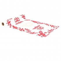 CHEMIN DE TABLE NO&Euml;L TISSU 28CMX3M BLANC ROUGE