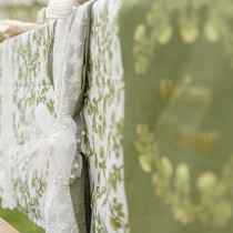 CHEMIN DE TABLE ORGANZA PERLES 28CMX5M BLANC