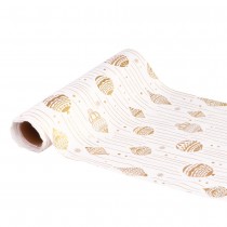 CHEMIN DE TABLE ORNEMENTS NOËL 28CMX3M BLANC