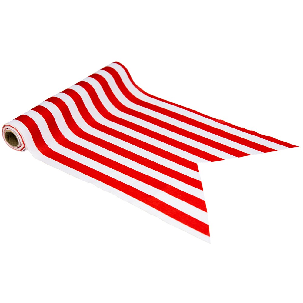 Chemin de table noël chic tissu rouge 28 cm x 2,5 m