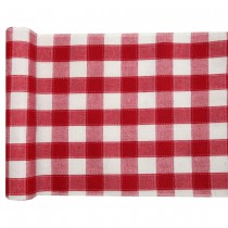 CHEMIN DE TABLE POLYESTER VICHY 30CMX3M ROUGE