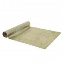 CHEMIN DE TABLE TISSU EFFET MÉTAL 28CMX3M VERT OR