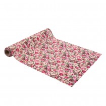 CHEMIN DE TABLE TISSU FLEURS 28CMX5M VIEUX ROSE