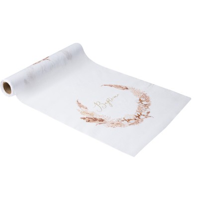 CHEMIN DE TABLE TISSU PAMPA FLEUR DE COTON 28CMX3M