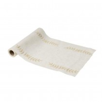 CHEMIN DE TABLE TISSU RAMEAUX OLIVIER 28CMX5M LIN
