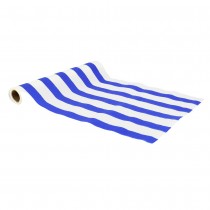 CHEMIN DE TABLE TISSU RAYÉ DOLCE VITA 28CMX3M BLEU