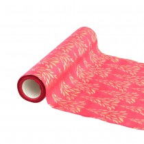 CHEMIN DE TABLE VELOURS ARBRES NOËL 28CMX3M ROUGE