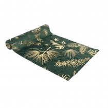 CHEMIN DE TABLE VELOURS BOISÉ 28CMX3M VERT SAPIN