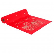 CHEMIN DE TABLE VELOURS JOYEUX NOËL 28CMX3M ROUGE