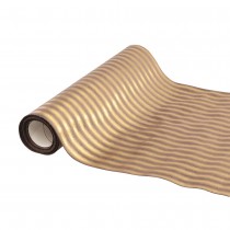 CHEMIN DE TABLE VELOURS RAYURES OR 28CMX3M MARRON