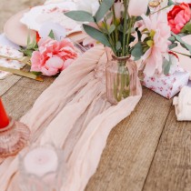CHEMIN DE TABLE VOILE ÉTAMINE 90CMX3M BLUSH