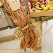 CHEMIN DE TABLE VOILE ÉTAMINE 90CMX3M TERRACOTTA