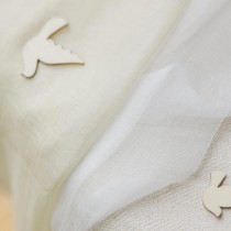 CHEMIN DE TABLE VOILE SATINÉ 28CMX3M CRÈME