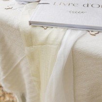 CHEMIN DE TABLE VOILE SATINÉ 28CMX3M CRÈME