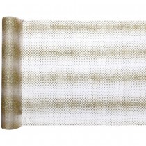 CHEMIN TABLE ORGANZA PAILLETTES RAYURES 28CMX5M OR