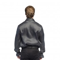 CHEMISE GROOVY RÉTRO À VOLANTS NOIR HOMME