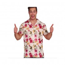 CHEMISE HAWAÏENNE POLYESTER FLEURS EXOTIQUES HOMME