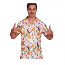CHEMISE HAWAÏENNE POLYESTER FRUITS EXOTIQUES HOMME