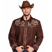 CHEMISE WESTERN BRUN