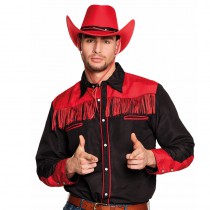 CHEMISE WESTERN NOIR/ROUGE