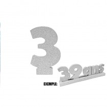 CHIFFRE 3 DE 12CM ARGENT