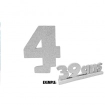 CHIFFRE 4 DE 12CM ARGENT