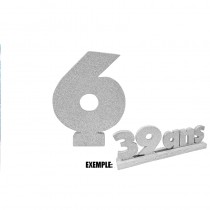 CHIFFRE 6 DE 12CM ARGENT