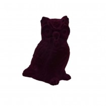 CHOUETTE DÉCO VELOURS FLOQUÉ 22X26.5CM VIOLET