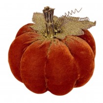 CITROUILLE DÉCO POLYSTYRÈNE VELOURS 19CM ORANGE