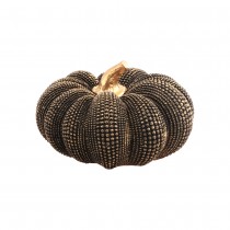CITROUILLE TEXTURÉE DÉCO RÉSINE 19.5X11CM BRONZE