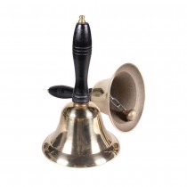 CLOCHE ANNONCE PÈRE NOËL FER BOIS 22CM NOIR OR